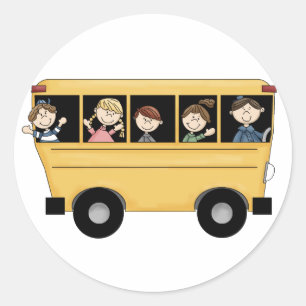 School Bus with Kid's & Driver D2 Stickers