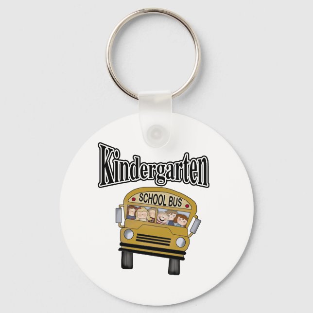 School Bus with Kids Kindergarten Keychain (Front)