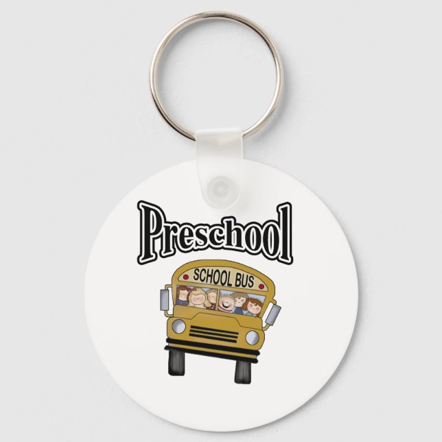 School Bus with Kids Preschool Keychain (Front)