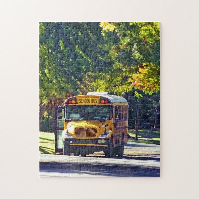 School Bus With Open Door Jigsaw Puzzle (Vertical)