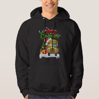 School Bus   Xmas Decorations Santa School Bus Chr Hoodie