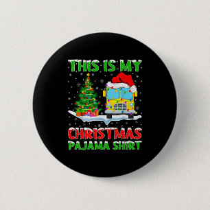 School Bus Xmas Tree Lights This Is My Christmas P 2 Inch Round Button