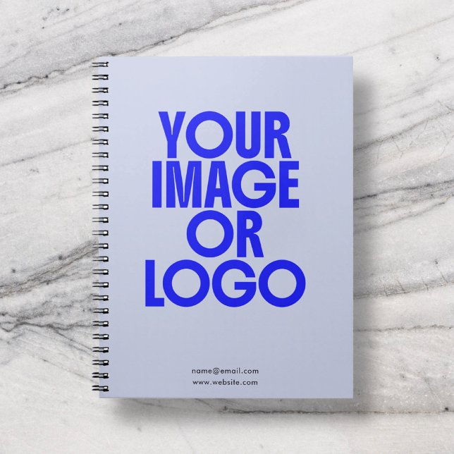 School Business Logo Photo Periwinkle Blue Notebook (Creator Uploaded)