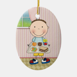 School Cafeteria Ceramic Ornament
