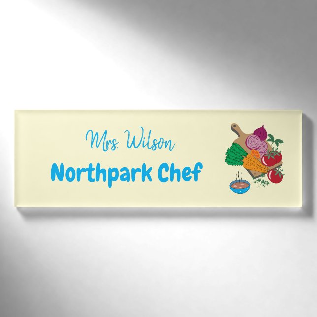 School Cafeteria Employee Name Tag (Front)