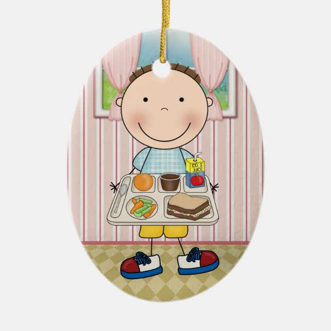 School Cafeteria- SRF Ceramic Ornament (Front)