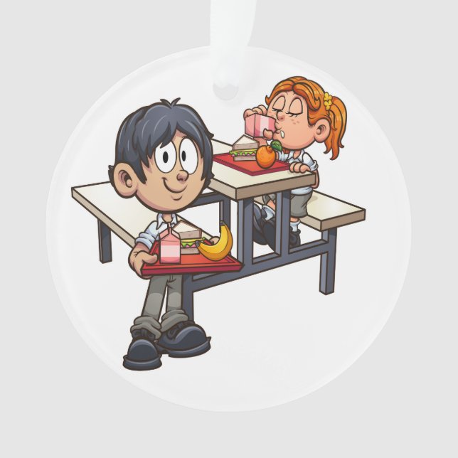 School Cafeteria Thank You Ornament (Front)