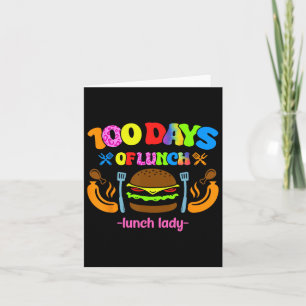 School Cafeteria Worker Lunch Lady 100 Days Of Lun Card