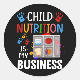 School Cafeteria Worker Lunch Lady Food Tray Child Classic Round Sticker