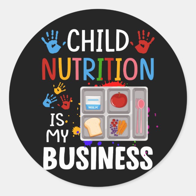 School Cafeteria Worker Lunch Lady Food Tray Child Classic Round Sticker (Front)