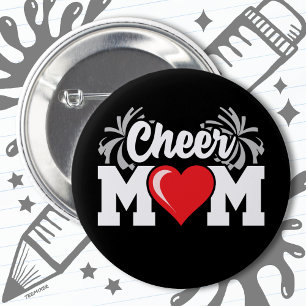 School Cheerleader Squad Sports Proud Cheer Mom 2 Inch Round Button