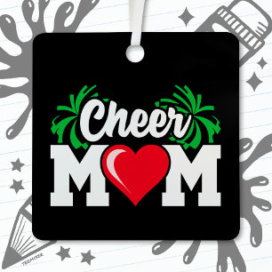 School Cheerleader Squad Sports Proud Cheer Mom Metal Ornament