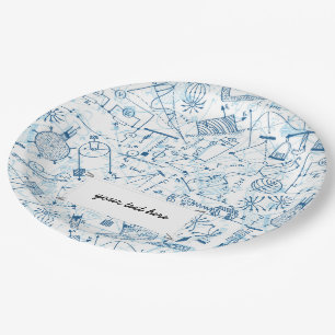 School chemical pattern paper plate