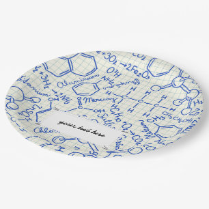 School chemical pattern paper plate