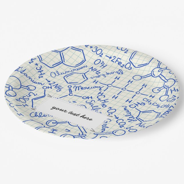 School chemical pattern paper plate (Angled)
