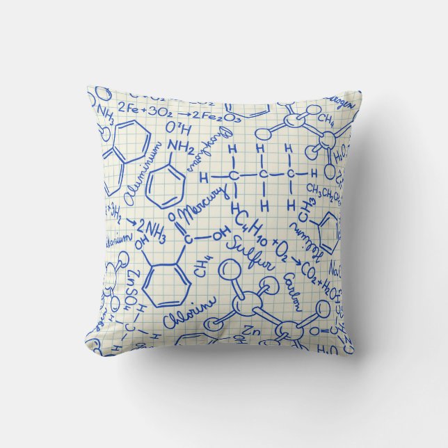 School chemical pattern throw pillow (Front)