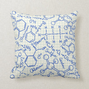 School chemical pattern throw pillow