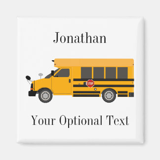 School Children Bus Square Magnet