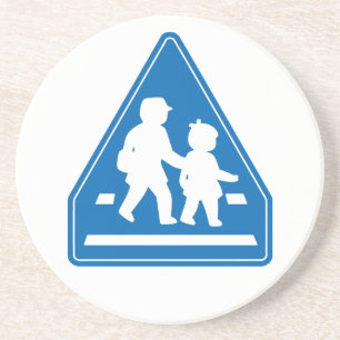 School Children Crossing >> Japanese Traffic Sign Coaster