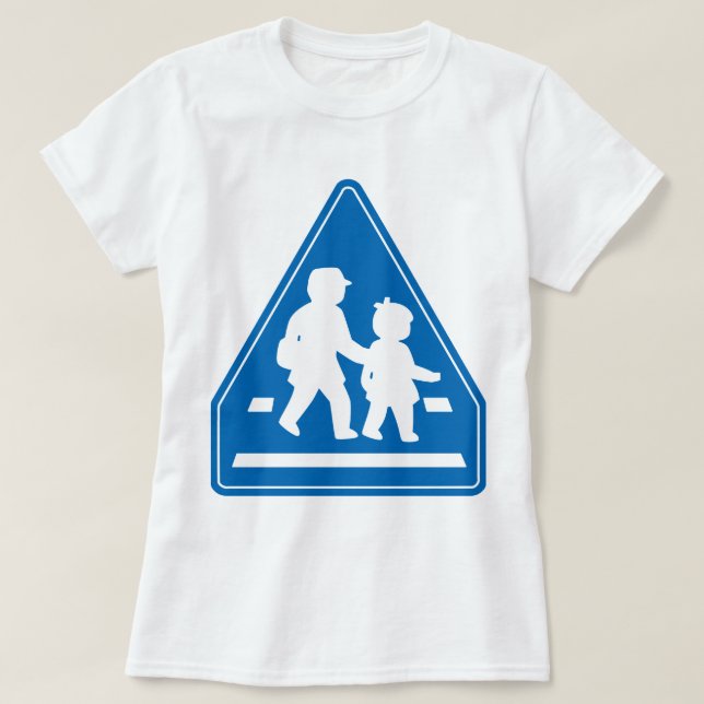 School Children Crossing >> Japanese Traffic Sign T-Shirt (Design Front)