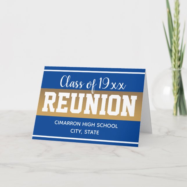 School Class Reunion Save the Date Blue Card (Front)