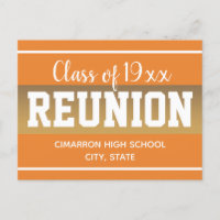 School Class Reunion Save the Date Orange