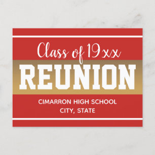 School Class Reunion Save the Date Red Announcement Postcard