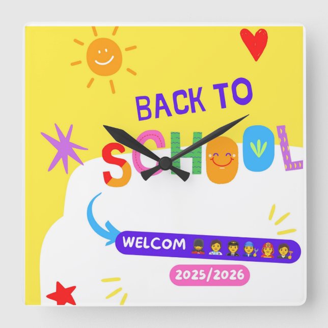 School clock for children for the new school year  (Front)