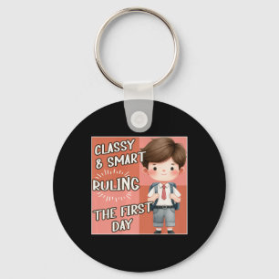 School Cly Smart Ruling The First Day Kindergarten Keychain