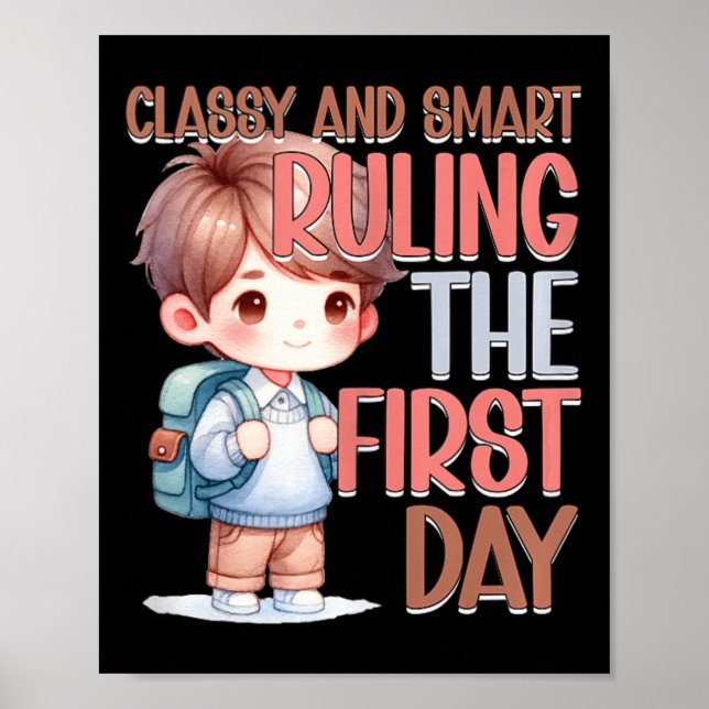 School Cly Smart Ruling The First Day Kindergarten Poster (Front)