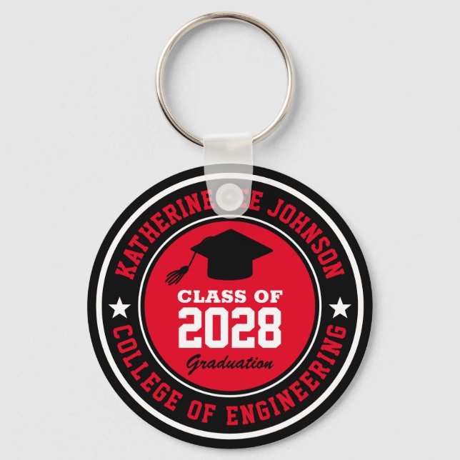 School College Graduation Class Of Custom Colour Keychain (Front)