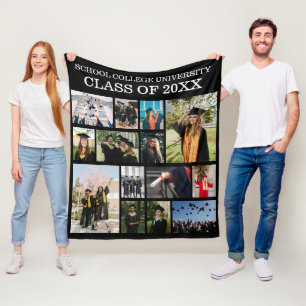 School College University Graduation Class Photo Fleece Blanket