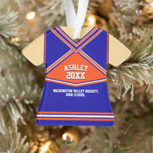 School Colors Personalized Cheerleader Uniform Ornament