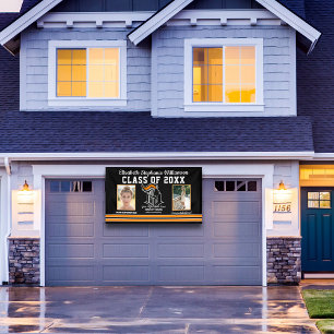 School Colours Black and Orange Graduation Banner