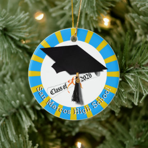 School Colours Class of 2026 Photo Ceramic Ornament