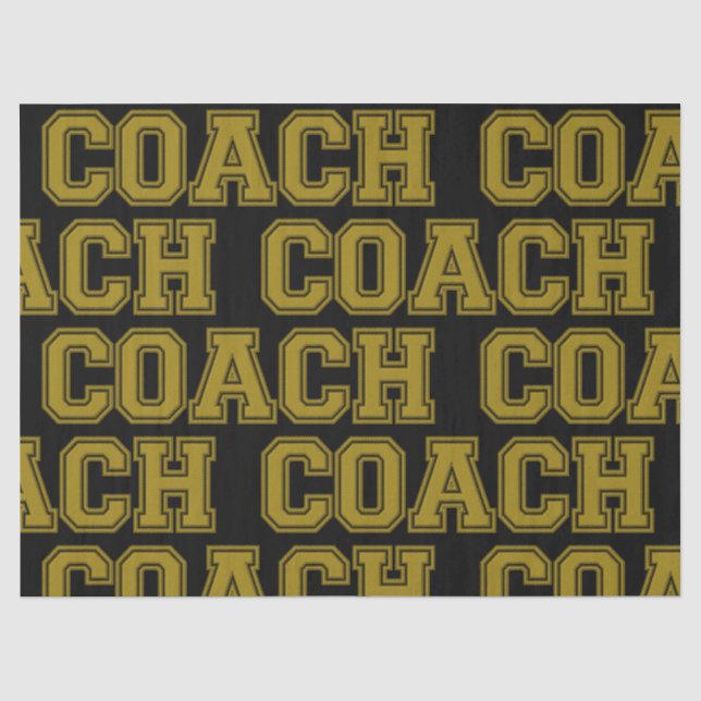 School Colours COACH Varsity Letters-Black-Gold Tissue Paper (Front)