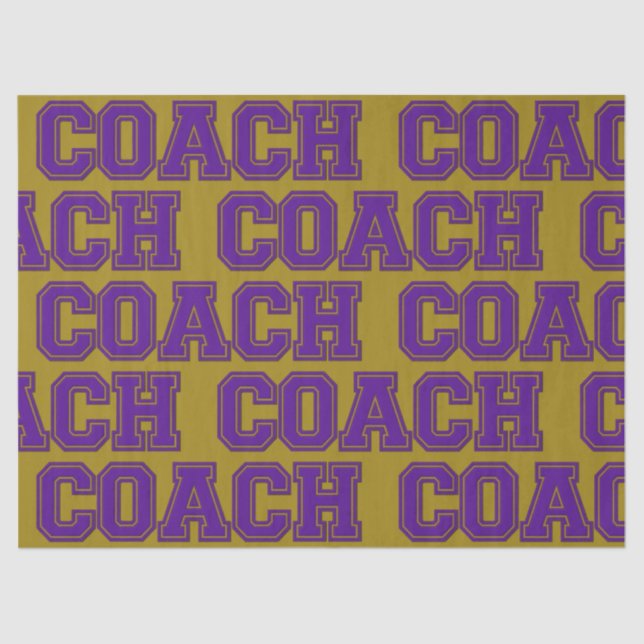 School Colours COACH Varsity Letters-Purple-Gold Tissue Paper (Front)