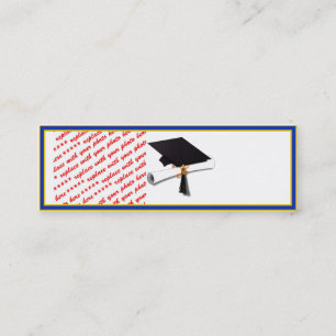 School Colours Gold & Blue Photo Frame Mini Business Card