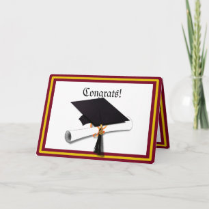 School Colours Gold & Red for The Graduate Card
