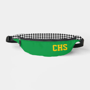 School Colours INITIALS Chequerboard Team Fun Fanny Pack