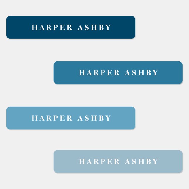 School Colours Modern Waterproof Name Labels (Group)