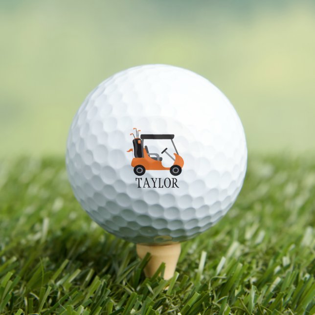 School Colours - Orange & Black Golf Cart Balls (Insitu Tee)