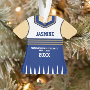 School Colours Personalized Cheerleader Uniform Ornament