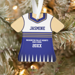School Colours Personalized Cheerleader Uniform Ornament