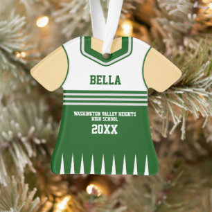 School Colours Personalized Cheerleader Uniform Ornament