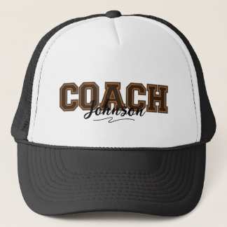 School Colours Personalized Coach-Orange and Brown Trucker Hat
