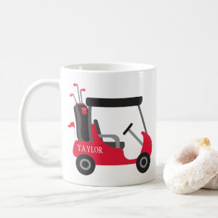 School Colours - Red & Black Golf Cart Coffee Mug