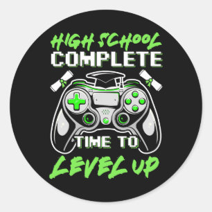 School Complete Gaming Apparel Gaming Shirt Funny  Classic Round Sticker