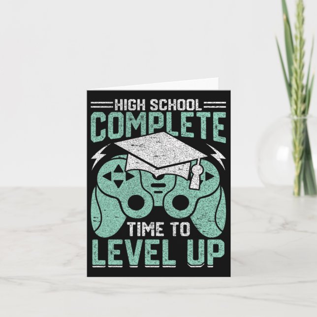 School Complete Time To Level Up Video Game Gradua Card (Front)