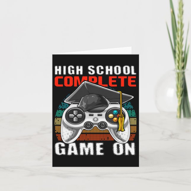 School Complete Video Game Senior Graduation Gift  Card (Front)